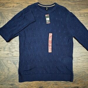 Express Mens‎ XL 100% Cotton Crew Neck Warm Cable Knit Sweater NEW